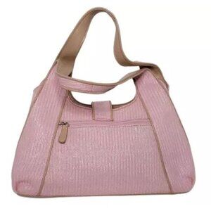 Pink Classic Look with Buckle Tote Handbag